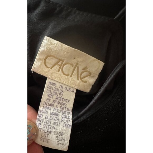 Cache stunning beaded little black dress sleeveless size 4 - Picture 3 of 7